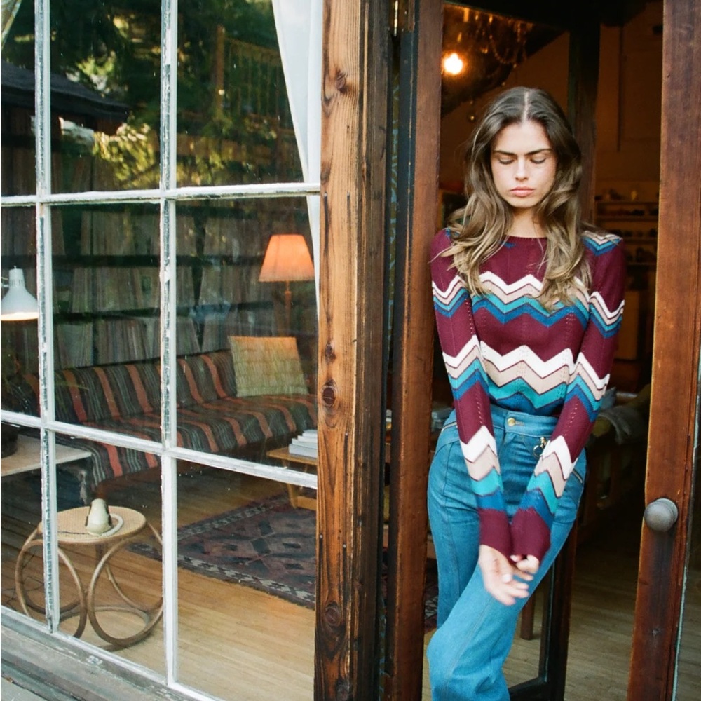 Stoned Immaculate Ziggy Sweater in plum Size Small NWOT